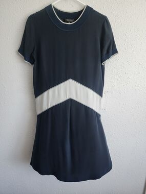 Rag And Bone Navy Dress with White Chevron Detail